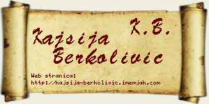 Kajsija Berkolivić vizit kartica
